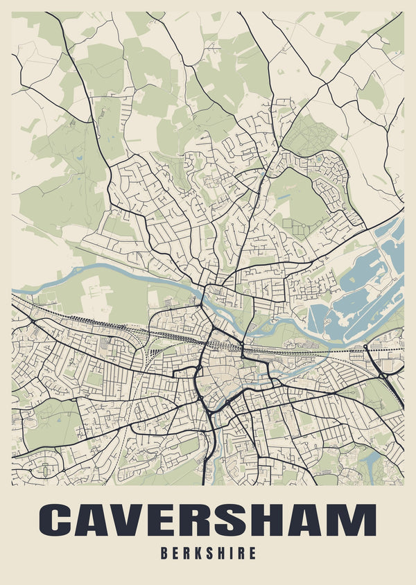 Caversham Street Map Poster