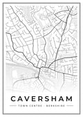 Street map poster of Caversham town centre, Berkshire