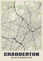 Street map poster of Chadderton, Greater Manchester