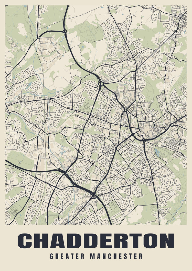 Chadderton Street Map Poster