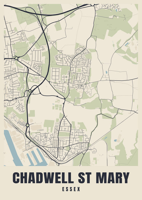 Chadwell St Mary Street Map Poster