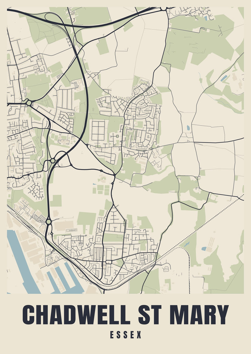 Chadwell St Mary Street Map Poster