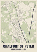 Street map poster of Chalfont St Peter, Buckinghamshire