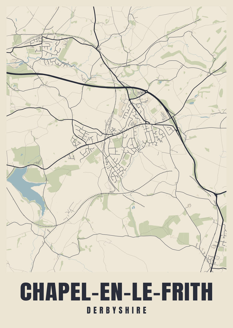 Chapel-en-le-Frith Street Map Poster