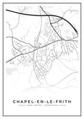 Street map poster of Chapel-en-le-Frith town centre, Derbyshire