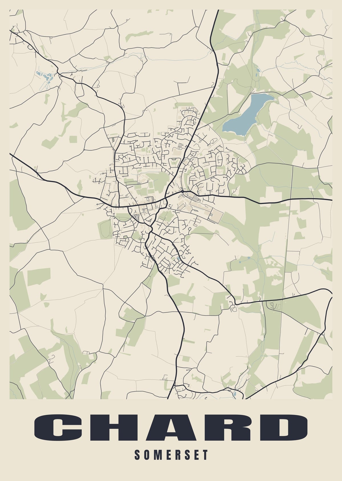 Street map poster of Chard, Somerset