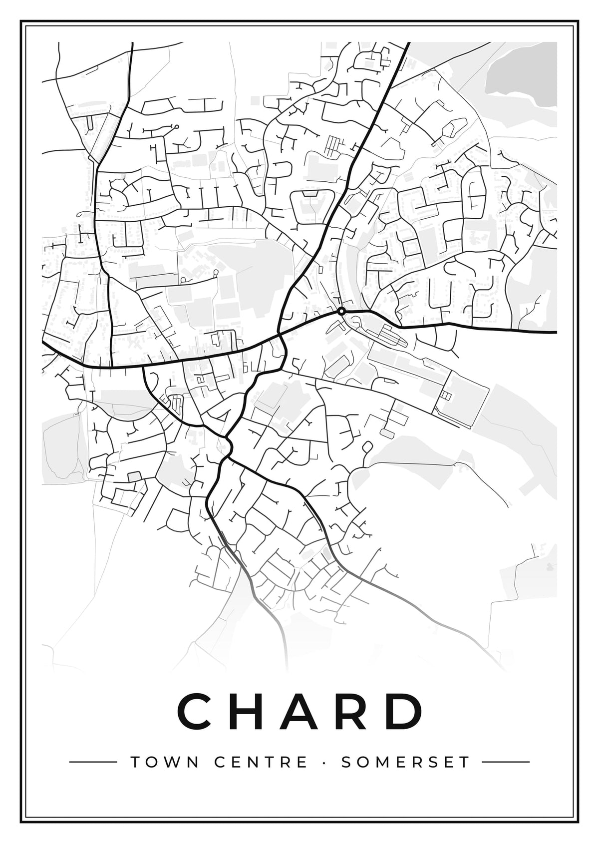 Street map poster of Chard town centre, Somerset
