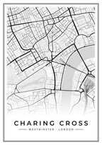 Street map poster of Charing Cross, Westminster, London