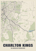 Street map poster of Charlton Kings, Gloucestershire
