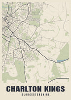 Street map poster of Charlton Kings, Gloucestershire