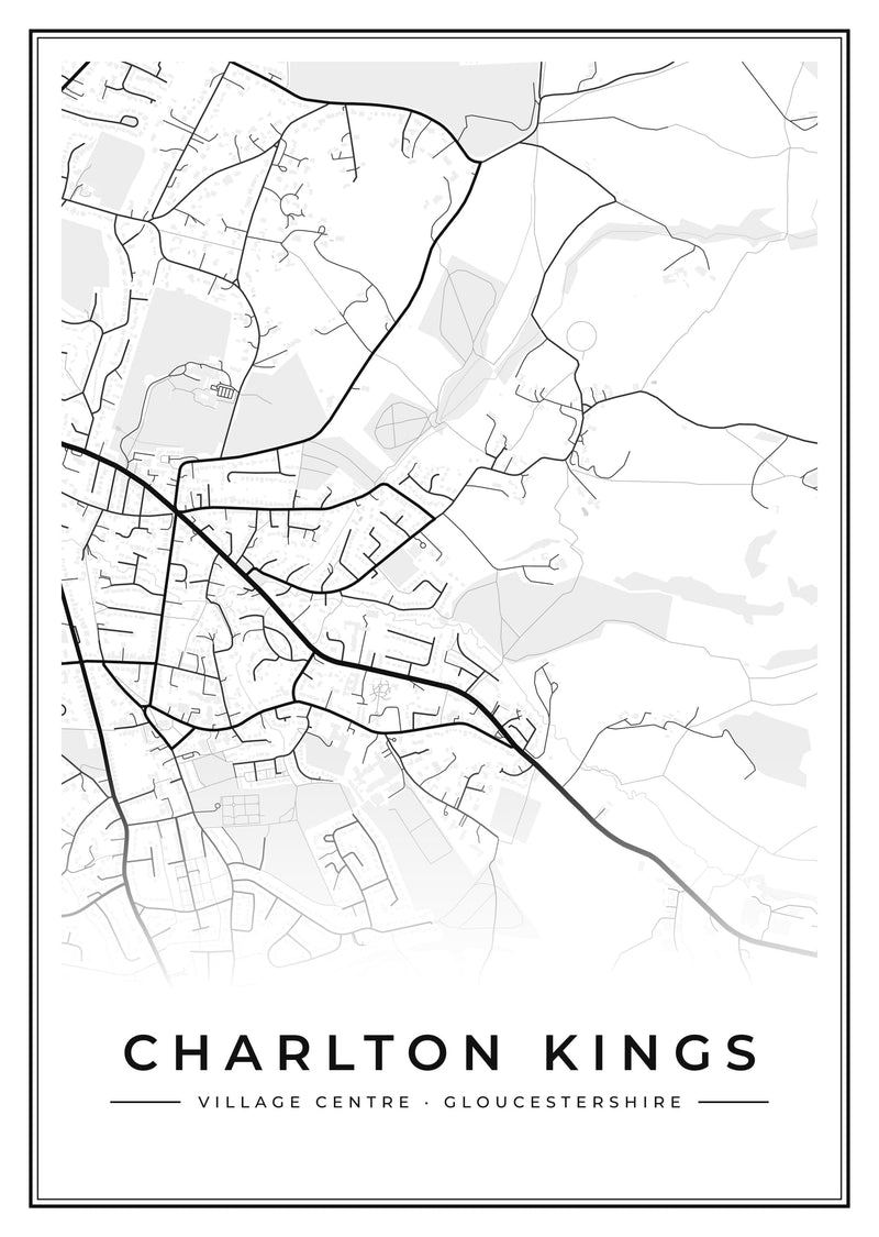 Charlton Kings Village Centre Street Map Poster