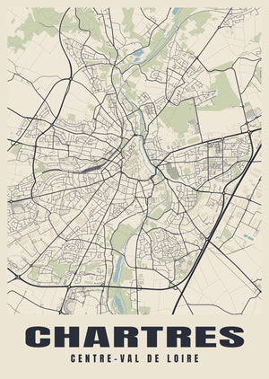 Chartres Street Map Poster