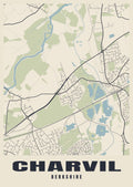 Street map poster of Charvil, Berkshire