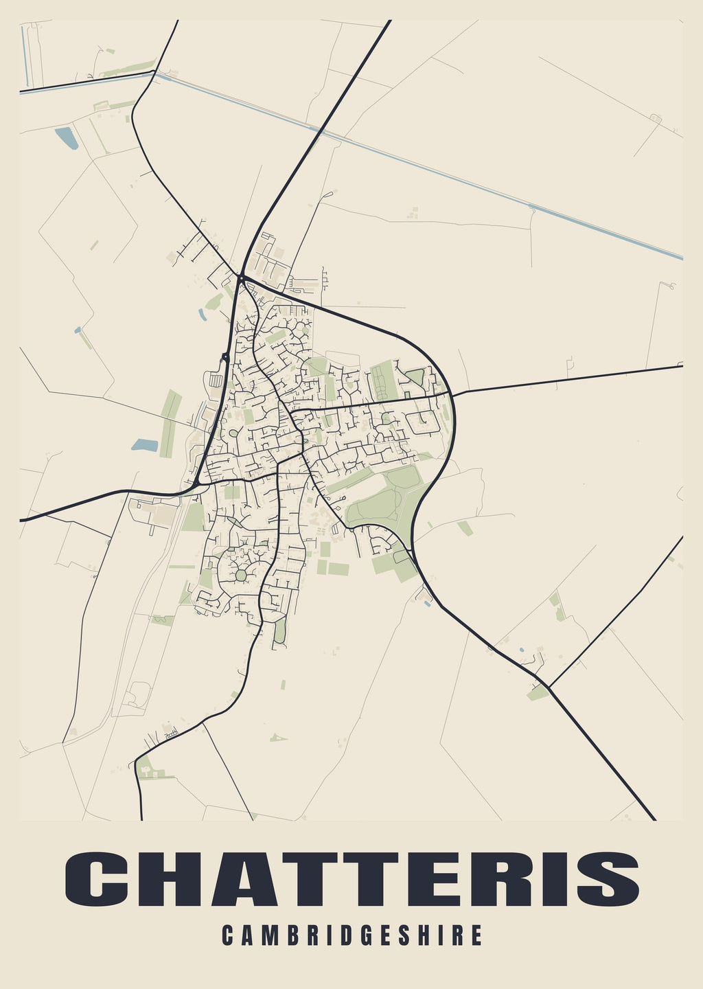 Street map poster of Chatteris, Cambridgeshire