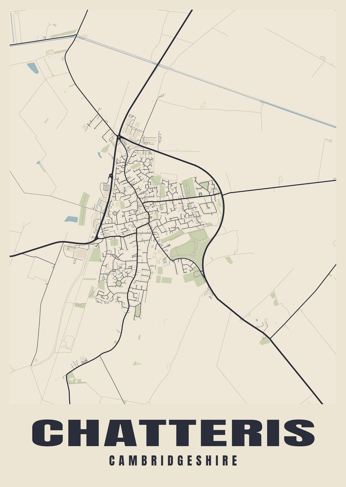 Street map poster of Chatteris, Cambridgeshire