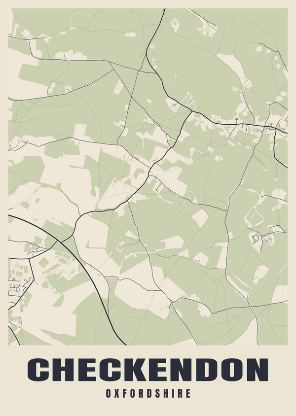 Checkendon Street Map Poster