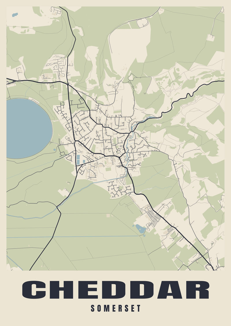 Cheddar Street Map Poster