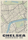 Heritage street map poster of Chelsea, Kensington and Chelsea, London