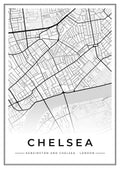 Street map poster of Chelsea, Kensington and Chelsea, London