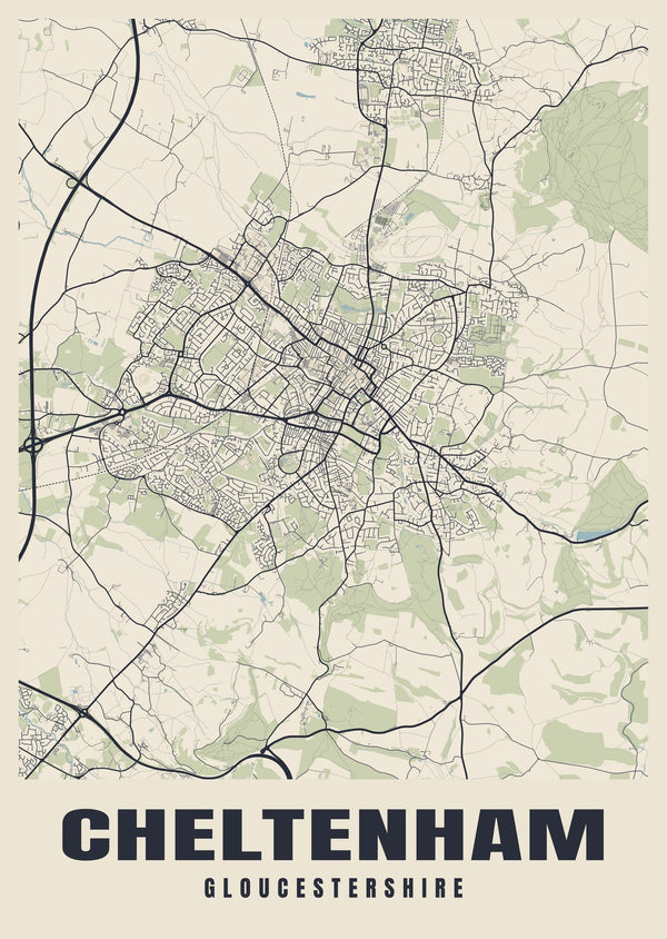 Cheltenham Street Map Poster