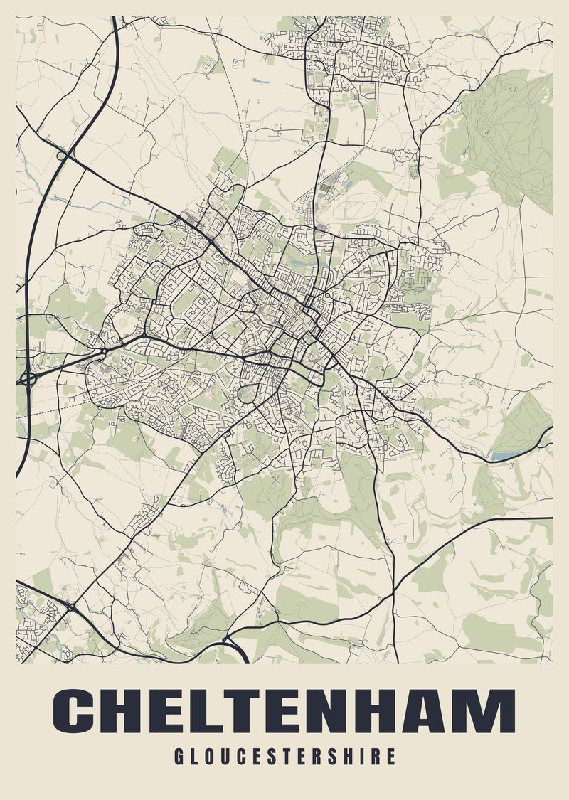 Cheltenham Street Map Poster