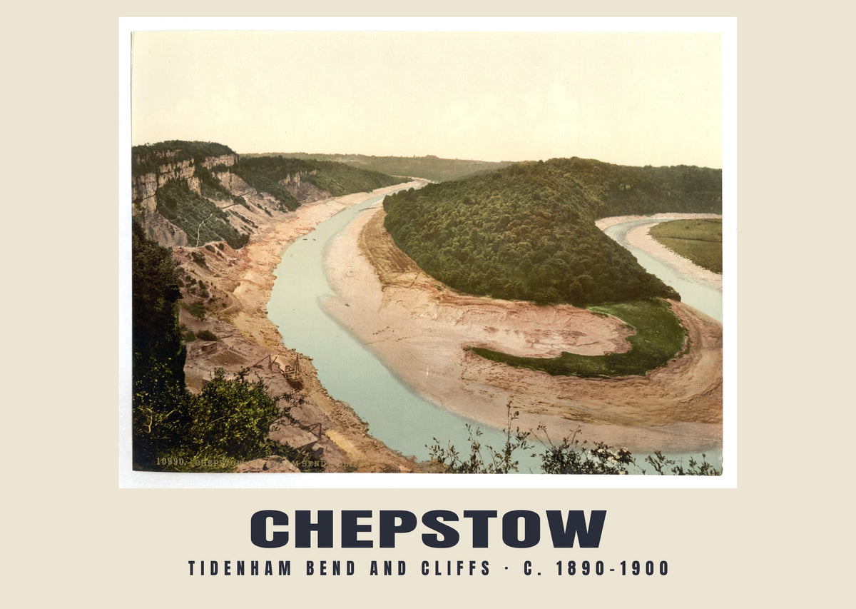Tidenham bend and cliffs, Chepstow, c. 1890–1900 heritage photograph