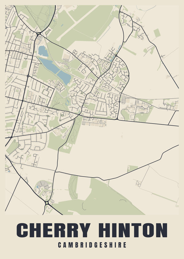 Cherry Hinton Street Map Poster