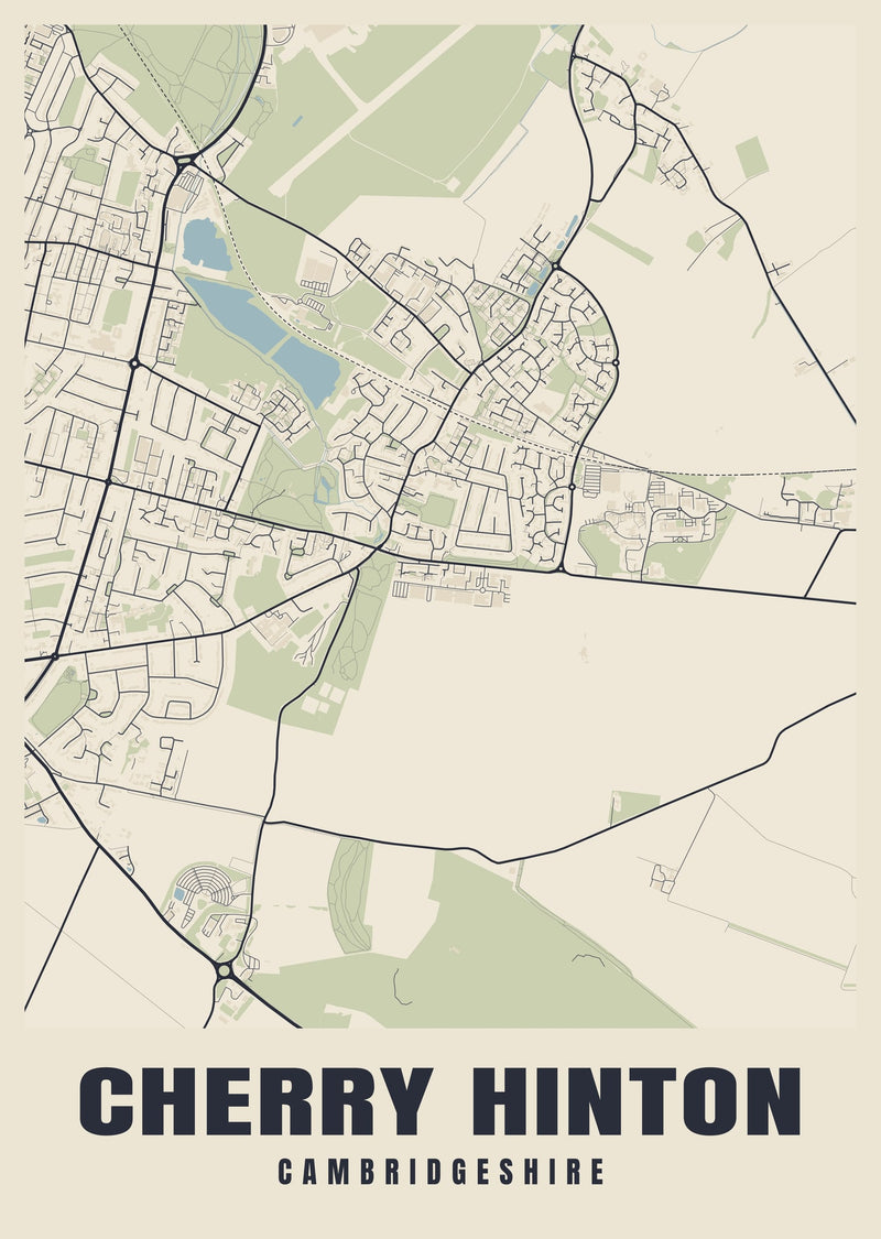 Cherry Hinton Street Map Poster