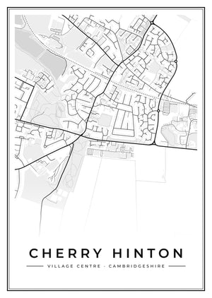 Cherry Hinton Village Centre Street Map Poster