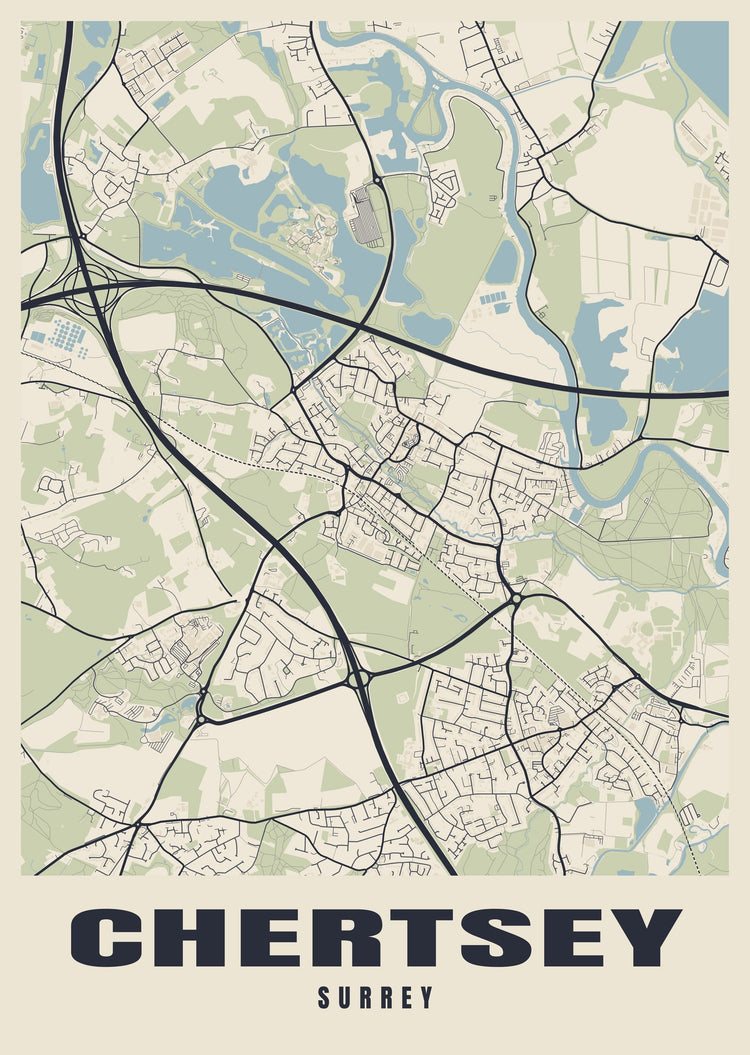 Chertsey Street Map Poster