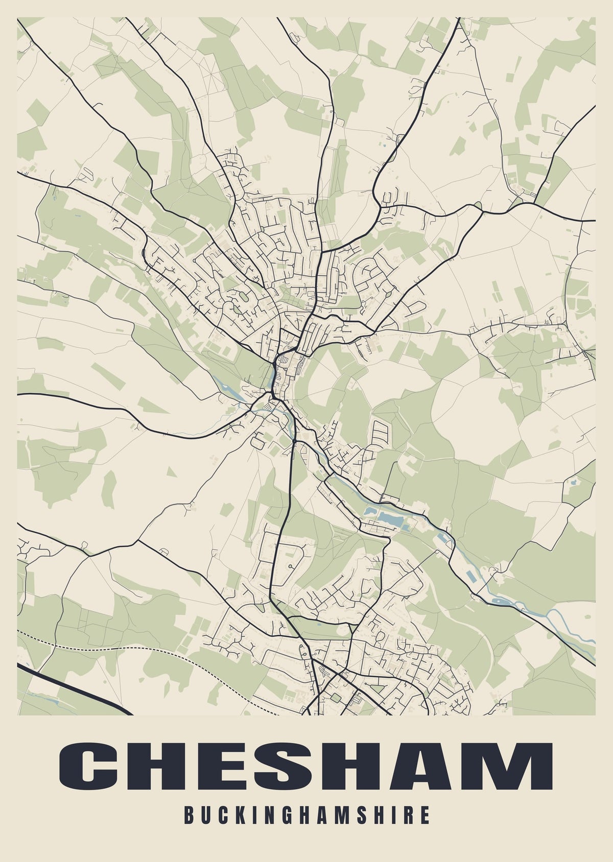 Street map poster of Chesham, Buckinghamshire