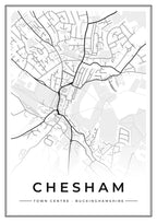 Street map poster of Chesham town centre, Buckinghamshire