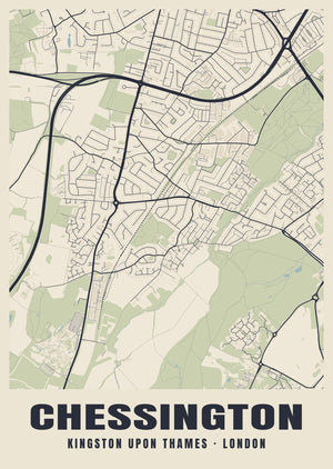 Chessington Heritage Street Map Poster