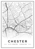 Street map poster of Chester city centre, Cheshire