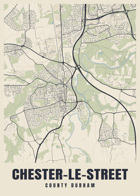 Chester-le-Street Street Map Poster