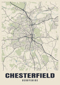 Street map poster of Chesterfield, Derbyshire