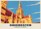 Chichester Cathedral poster, Retro Railway style