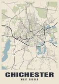 Street map poster of Chichester, West Sussex