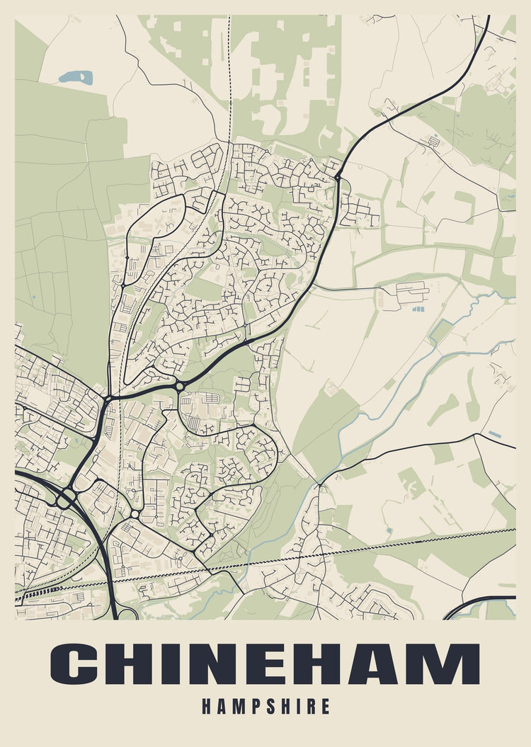 Chineham Street Map Poster