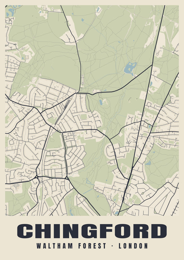 Chingford Heritage Street Map Poster