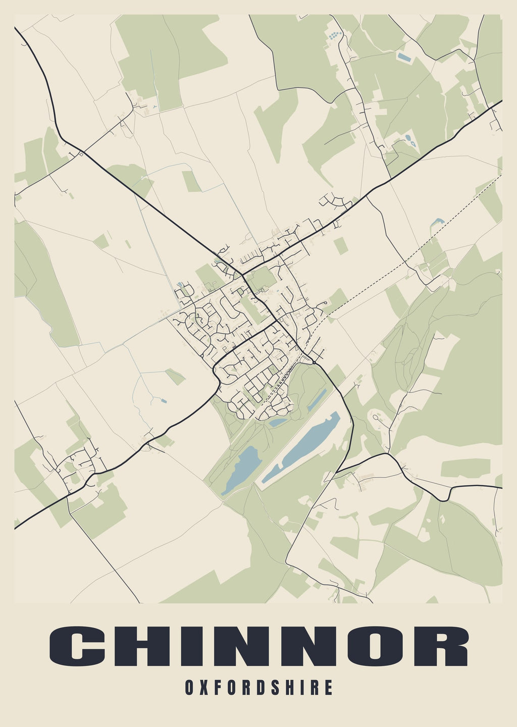 Street map poster of Chinnor, Oxfordshire
