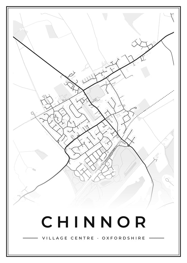 Chinnor Village Centre Street Map Poster
