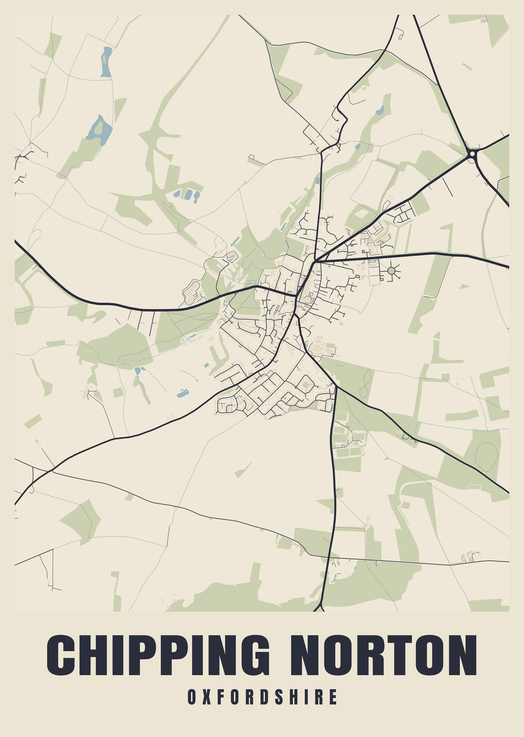 Street map poster of Chipping Norton, Oxfordshire
