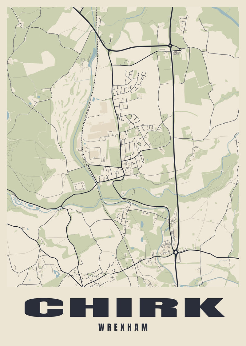 Chirk Street Map Poster