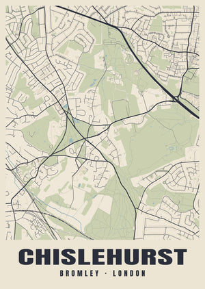 Chislehurst Heritage Street Map Poster