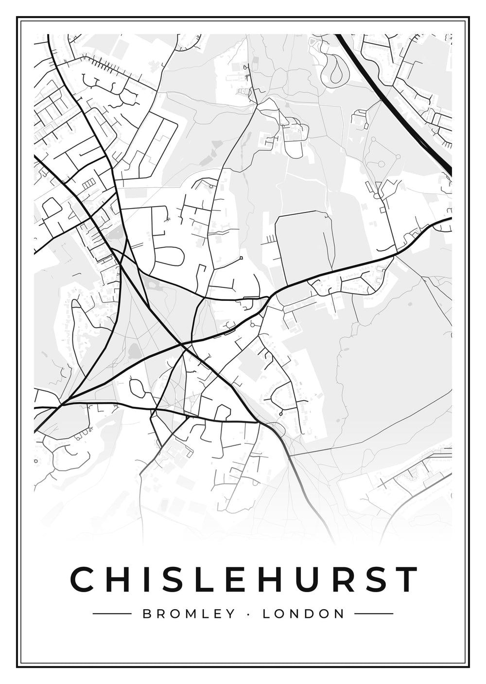 Chislehurst Street Map Poster
