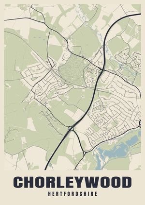Chorleywood Street Map Poster