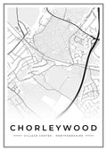 Street map poster of Chorleywood village centre, Hertfordshire
