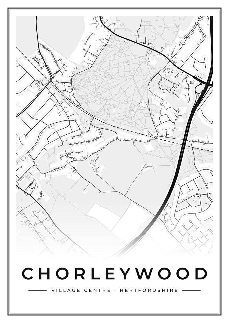 Chorleywood Village Centre Street Map Poster