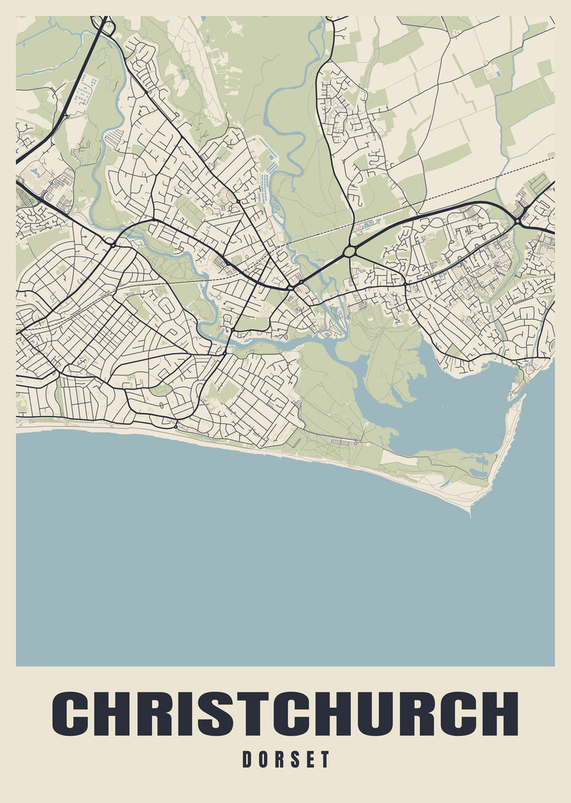 Christchurch Street Map Poster